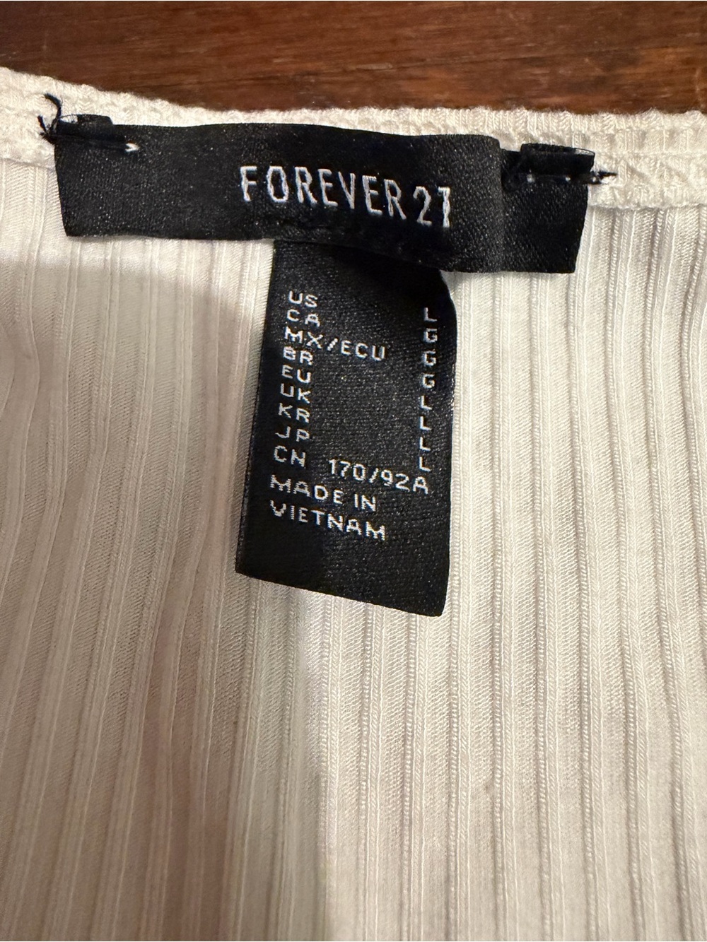 Forever 21 Cream Ribbed Tank Top
